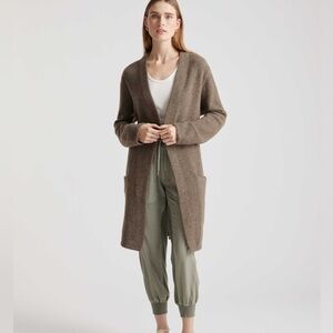 Quince dark brown  Women's Long Cardigan with pockets